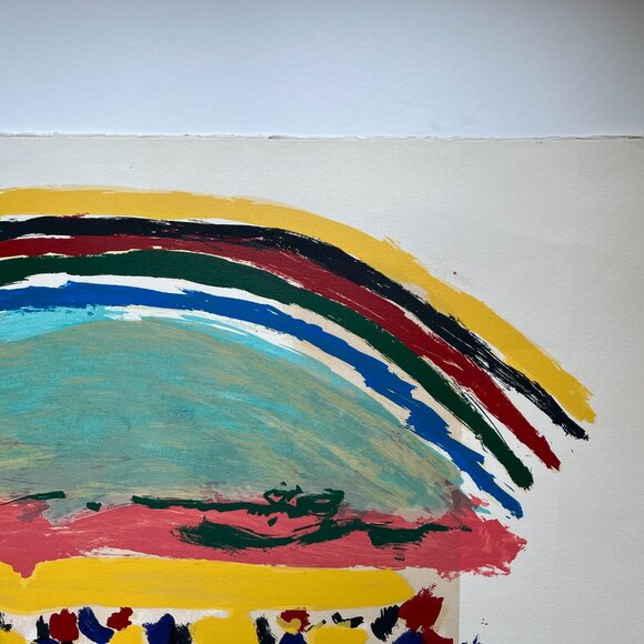 Original Hand Signed Limited Edition Menashe Kadishman Serigraph of Rainbow Over - Picture 8 of 11